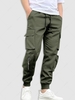 ZAFUL Pantalon Cargo Zippé avec Multi-Poches Design à Pieds Etroits Streetwear Xl Vert profond