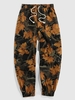 ZAFUL Pantalon Décontracté à Imprimé Feuille D