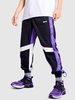 ZAFUL Pantalon Décontracté Imperméable à Imprimé Lettre en Couleur Jointive pour Extérieur L Noir
