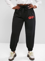 ZAFUL Pantalon de Jogging à Imprimé Dragon Chinois de Grande Taille Pour Femme