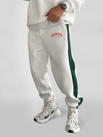 ZAFUL Pantalon de Jogging à Imprimé Lettre BROOKLYN NEW YORK en Blocs de Couleurs S Blanc