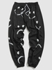 ZAFUL Pantalon de Jogging à Imprimé Sourire Esthétique Y2K 4xl Noir