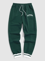 ZAFUL Pantalon de Jogging avec Lettre CALIFORNIA à Cordon M Vert profond