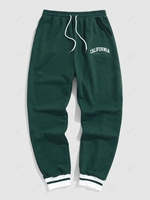 ZAFUL Pantalon de Jogging avec Lettre CALIFORNIA à Cordon S Vert profond
