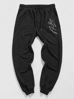 ZAFUL Pantalon de Jogging Festonnée Poche Poitrine Motif Rose pour Mixer Des Dents Xl Noir