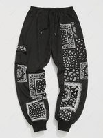 ZAFUL Pantalon de Jogging Floral à Imprimé Cachemire Xl Noir