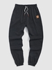 ZAFUL Pantalon de Jogging Motif Rayé à Cordon S Noir