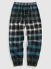 ZAFUL Pantalon de Jogging Ombre à Carreaux Imprimé L