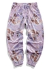ZAFUL Pantalon de Sport à Imprimé Ange Teinté en Velours Xl Violet clair