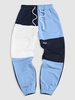 ZAFUL Pantalon de Sport à Imprimé Lettre en Blocs de Couleurs M Bleu clair