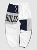 ZAFUL Pantalon de Sport Graphique Graffiti en Blocs de Couleurs à Cordon Streetwear S Bleu profond