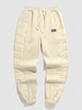 ZAFUL Pantalon de Sport Matelassé à Pieds de Poutre à Cordon en Toison Xxl Café lumière