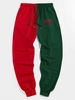 ZAFUL Pantalon de Survêtement Bicolore à Imprimé Dessin Animé S Vert profond