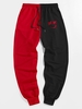 ZAFUL Pantalon de Survêtement Bicolore à Imprimé Dessin Animé Xl Rouge lave