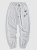 ZAFUL Pantalon de Survêtement Chiné Imprimé Papillon L Gris clair