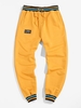 ZAFUL Pantalon de Survêtement Côtelé Brodure Rayée en Blocs de Couleurs Latérale à Cordon M Jaune