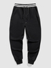 ZAFUL Pantalon de Survêtement Côtelé Jointif Rayé L Noir
