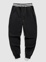 ZAFUL Pantalon de Survêtement Côtelé Jointif Rayé L Noir