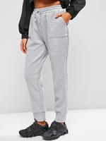 ZAFUL Pantalon de Survêtement Matelassé avec Poche à Cordon S Gris clair