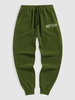 ZAFUL Pantalon de Survêtement Polaire Brodé Style Ouest L Vert profond