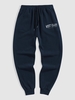 ZAFUL Pantalon de Survêtement Polaire Brodé Style Ouest M Bleu profond