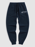 ZAFUL Pantalon de Survêtement Polaire Brodé Style Ouest M Bleu profond