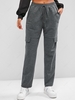ZAFUL Pantalon Doudoune Matelassé Nœud Papillon à Rabat S Gris carbone