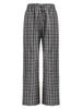 ZAFUL Pantalon Droit à Carreaux en Flanelle à Cordon S Gris clair