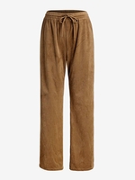 ZAFUL Pantalon Droit à Cordon en Velours Côtelé L Café