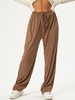 ZAFUL Pantalon Droit Texturé à Cordon S Café profond