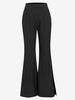 ZAFUL Pantalon Evasé Fendu en Couleur Unie à Taille Haute L Noir
