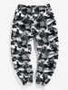 ZAFUL Pantalon Fourré Motif de Léopard en Fausse Fourrure L Camouflage de neige