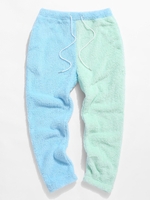ZAFUL Pantalon Fourré Panneau Bicolore en Blocs de Couleurs 2xl Bleu clair