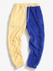 ZAFUL Pantalon Fourré Panneau Bicolore en Blocs de Couleurs Xl Jaune clair