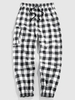 ZAFUL Pantalon Motif à Carreaux avec Poche Xl Noir
