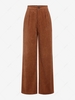 ZAFUL Pantalon Plissé à Jambe Large en Velours Côtelé avec Poches M Café profond