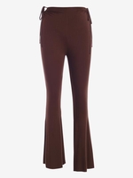 ZAFUL Pantalon Sportif Évasé Découpé à Taille Haute S Café profond