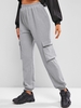ZAFUL Pantalon Tricoté à Taille Haute avec Poche M Gris