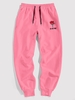 ZAFUL Pantalon de Jogging Crayon Rose Graphique Pour Femme 2xl Rose léger