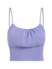 ZAFUL Pull Court Plissé en Tricot L Violet clair