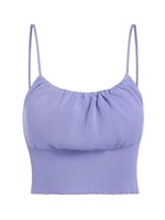 ZAFUL Pull Court Plissé en Tricot S Violet clair