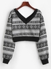 ZAFUL Pull Court Plongeant à Goutte Epaule M Gris