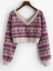 ZAFUL Pull Court Plongeant à Goutte Epaule S Fleur violet