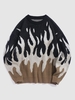 ZAFUL Pull Feuille avec Lettre Esthétique Y2K Xl Café