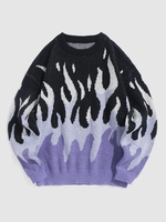 ZAFUL Pull Feuille avec Lettre Esthétique Y2K Xl Violet clair