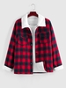 ZAFUL Pull Fourré Motif à Carreaux Xxl Rouge