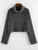 ZAFUL Pull Manches Raglan à Col Roulé Xl Gris