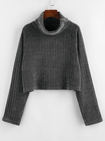 ZAFUL Pull Manches Raglan à Col Roulé Xl Gris