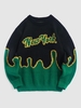 ZAFUL Pull New York en Blocs de Couleurs Xxl Vert profond