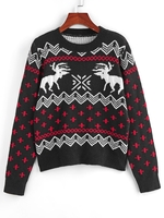 ZAFUL Pull-over en Tricot à Ourlet Côtelé M Noir